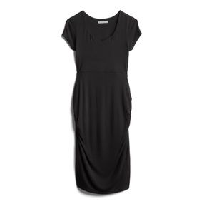 Loveappela Greta knit ruched maternity dress